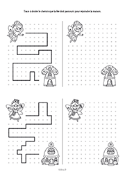 Jeux à imprimer : tracer les chemins des fées, maternelle