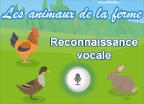 Les animaux de la ferme, jeu de reconnaissance vocale, maternelle