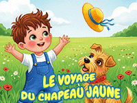 Le voyage du chapeau jaune, histoire illustrée racontée aux enfants de 3 et 4 ans